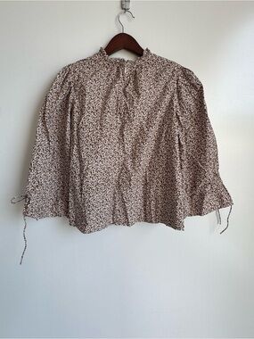By TiMo 50's Cotton Blouse Petite Floral Brown medium cottagecore Norway lux